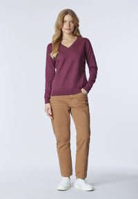 Maglia con scollo a V cotone e cashmere