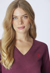 Maglia con scollo a V cotone e cashmere