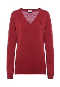 Maglia con scollo a V cotone e cashmere