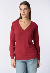 Maglia con scollo a V cotone e cashmere