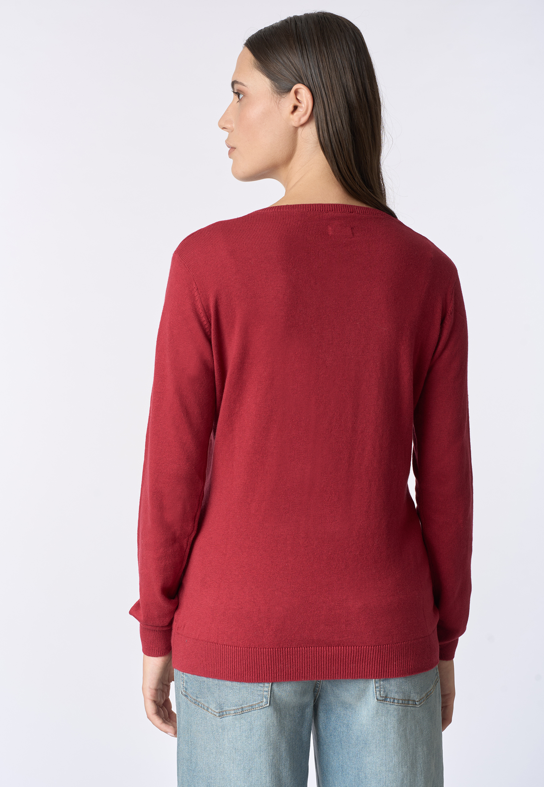Maglia con scollo a V cotone e cashmere