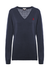 Maglia con scollo a V cotone e cashmere