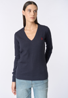 Maglia con scollo a V cotone e cashmere