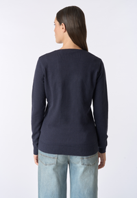 Maglia con scollo a V cotone e cashmere