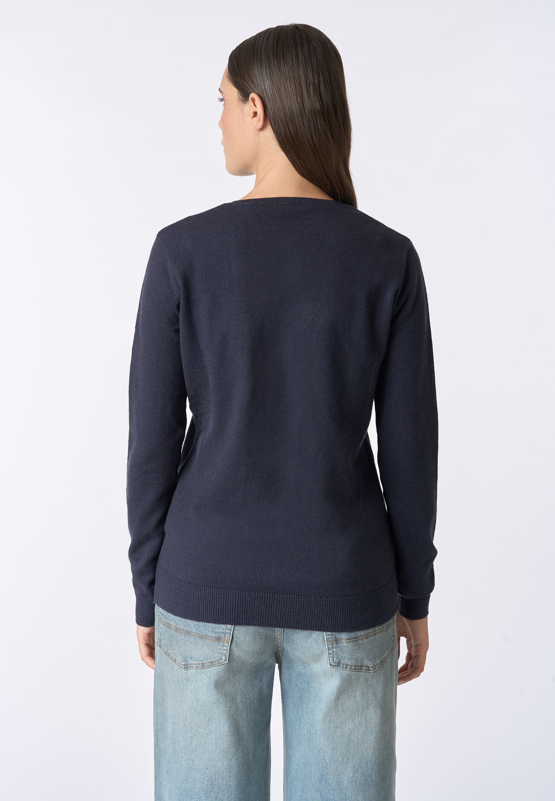 Maglia con scollo a V cotone e cashmere