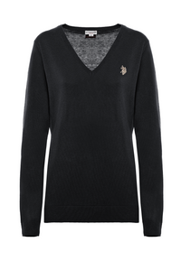 Maglia con scollo a V cotone e cashmere