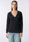 Maglia con scollo a V cotone e cashmere
