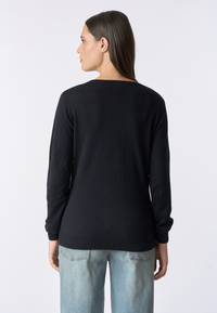 Maglia con scollo a V cotone e cashmere