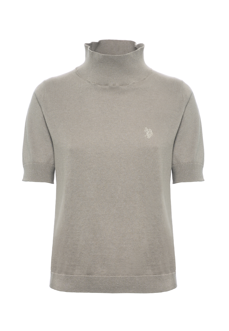 Maglia dolcevita 3/4 cotone e cashmere