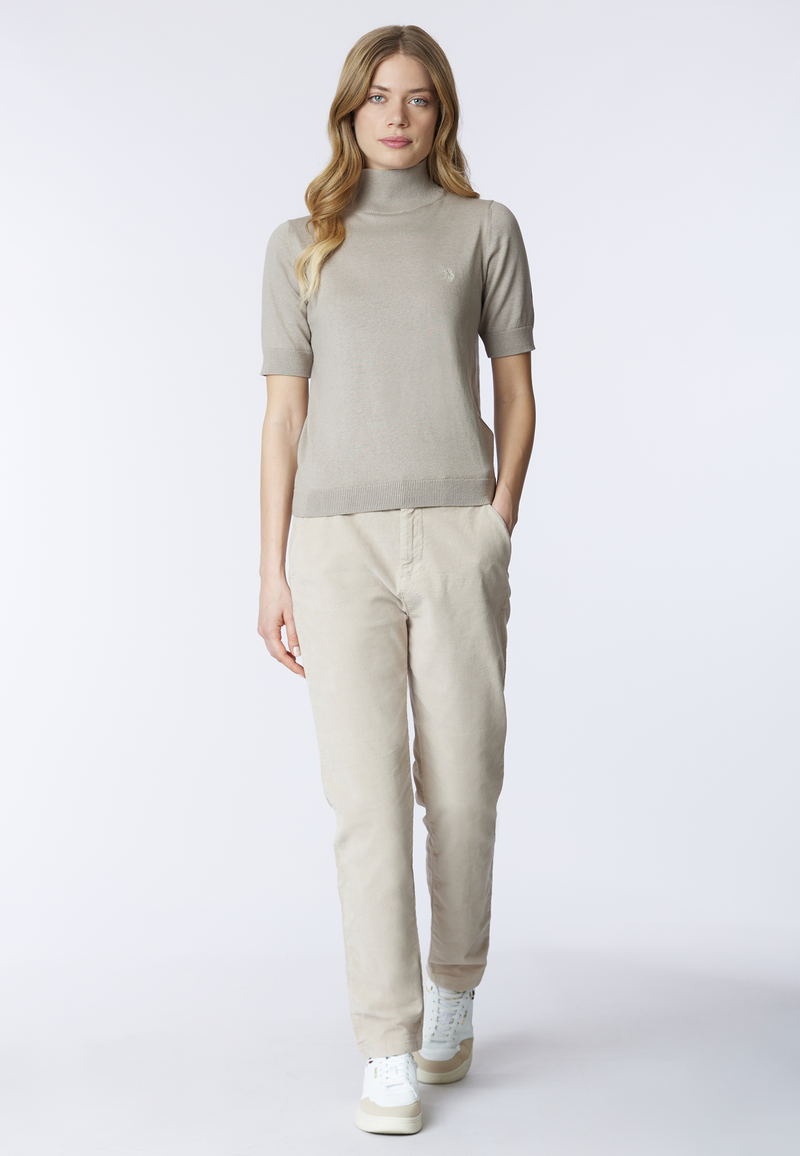 Maglia dolcevita 3/4 cotone e cashmere
