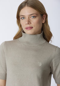 Maglia dolcevita 3/4 cotone e cashmere