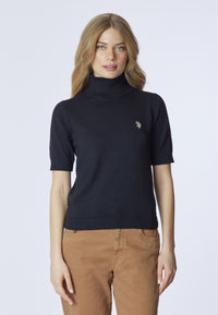 Maglia dolcevita 3/4 cotone e cashmere