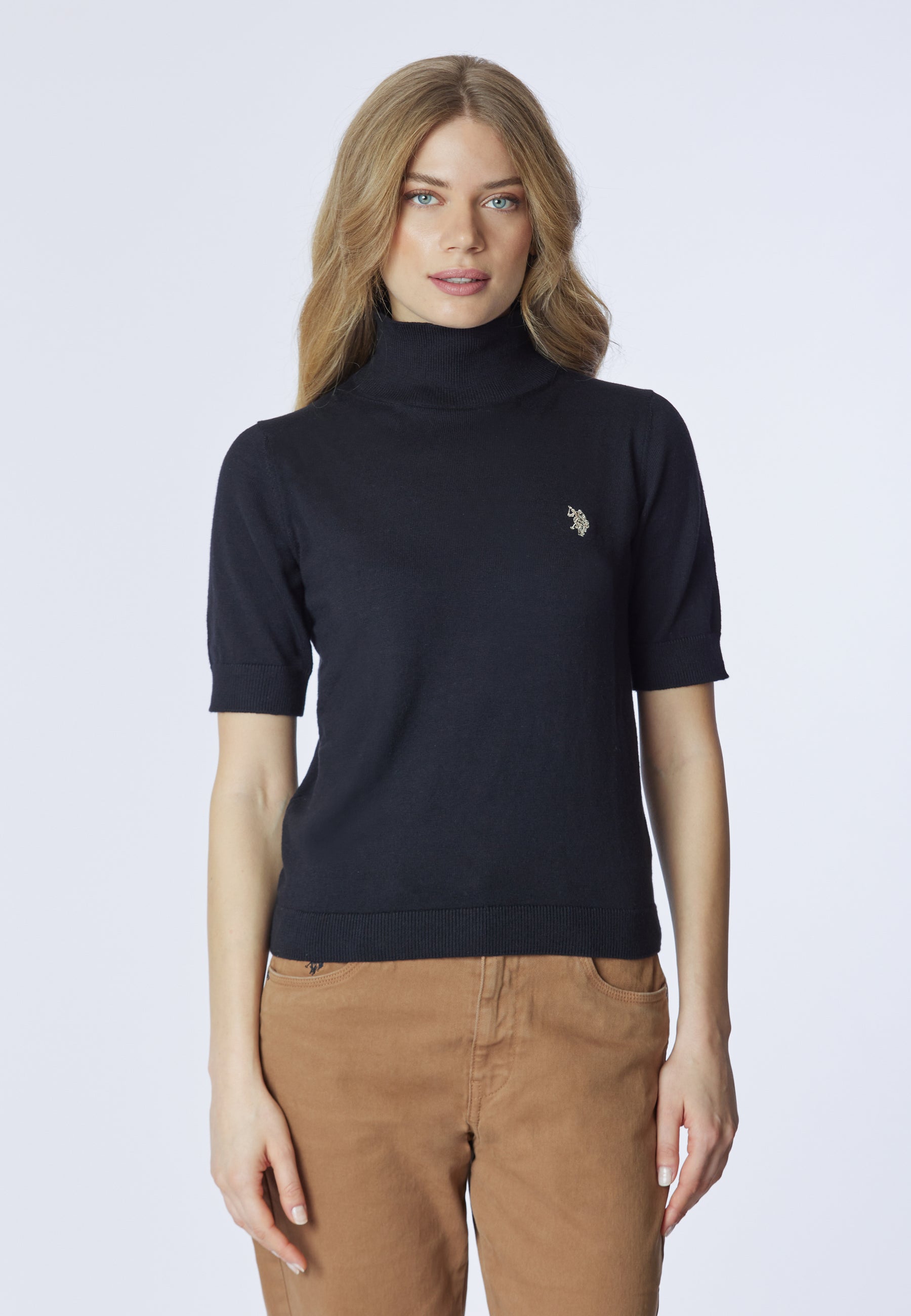 Maglia dolcevita 3/4 cotone e cashmere