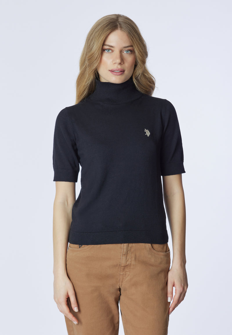 Maglia dolcevita 3/4 cotone e cashmere