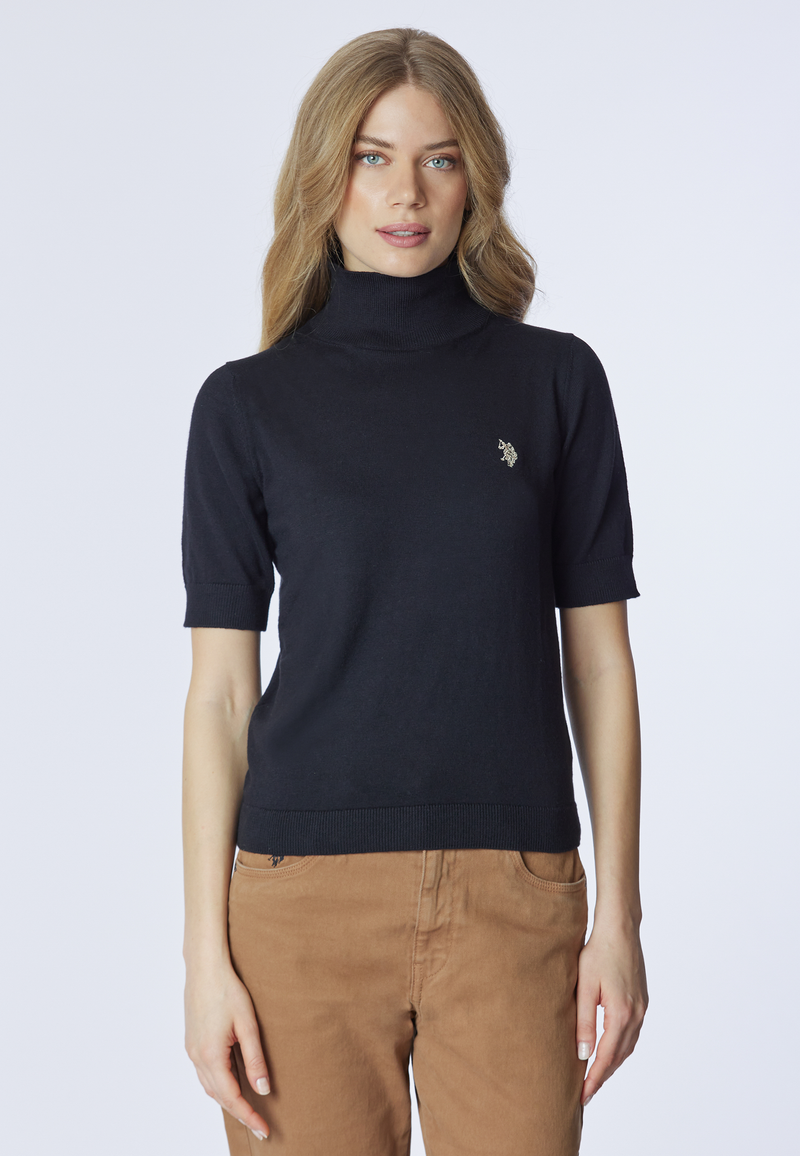 Maglia dolcevita 3/4 cotone e cashmere