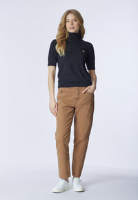 Maglia dolcevita 3/4 cotone e cashmere