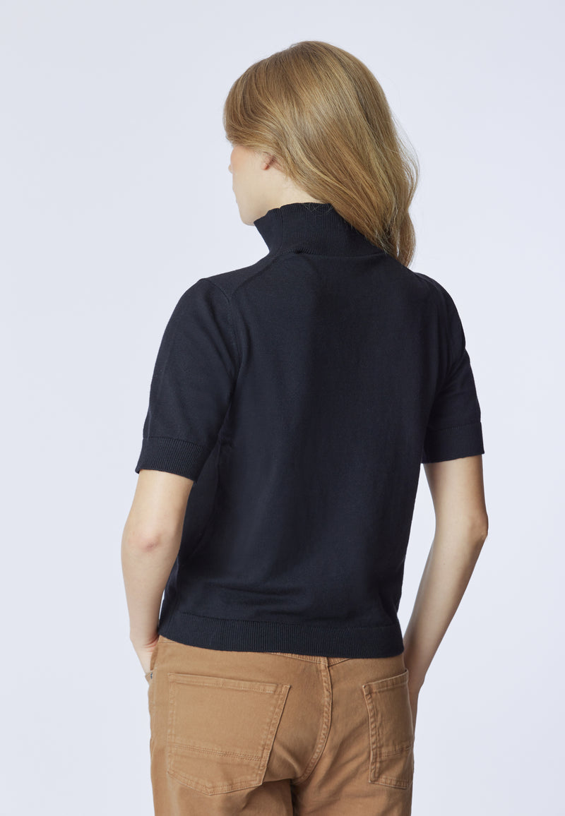 Maglia dolcevita 3/4 cotone e cashmere