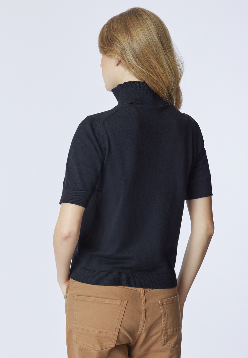 Maglia dolcevita 3/4 cotone e cashmere