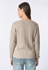 Maglia scollo a V a treccia in cotone e cashmere