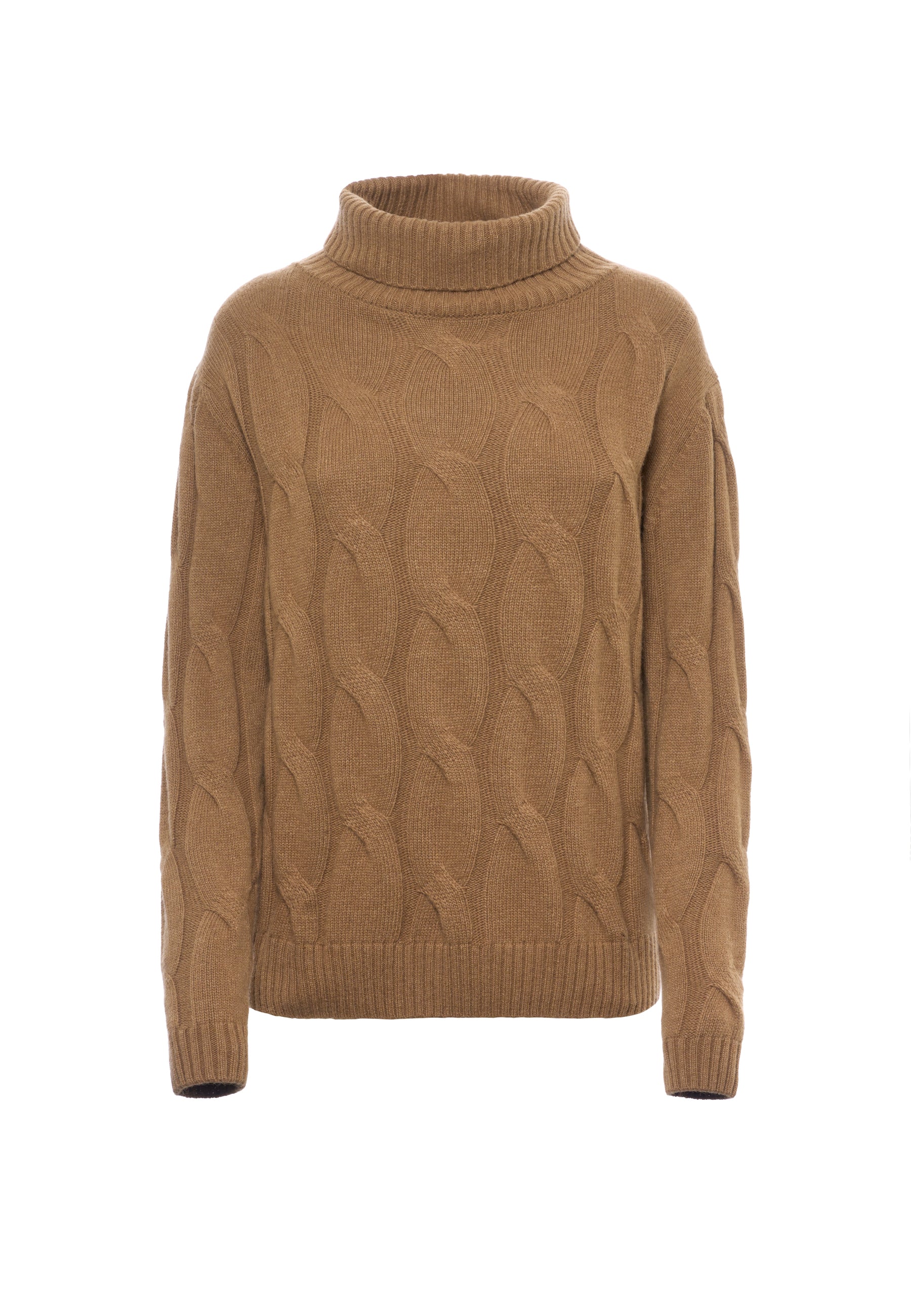Maglia dolcevita a treccia