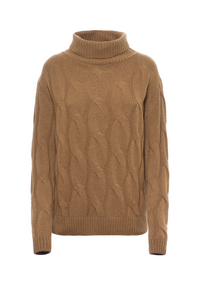 Maglia dolcevita a treccia