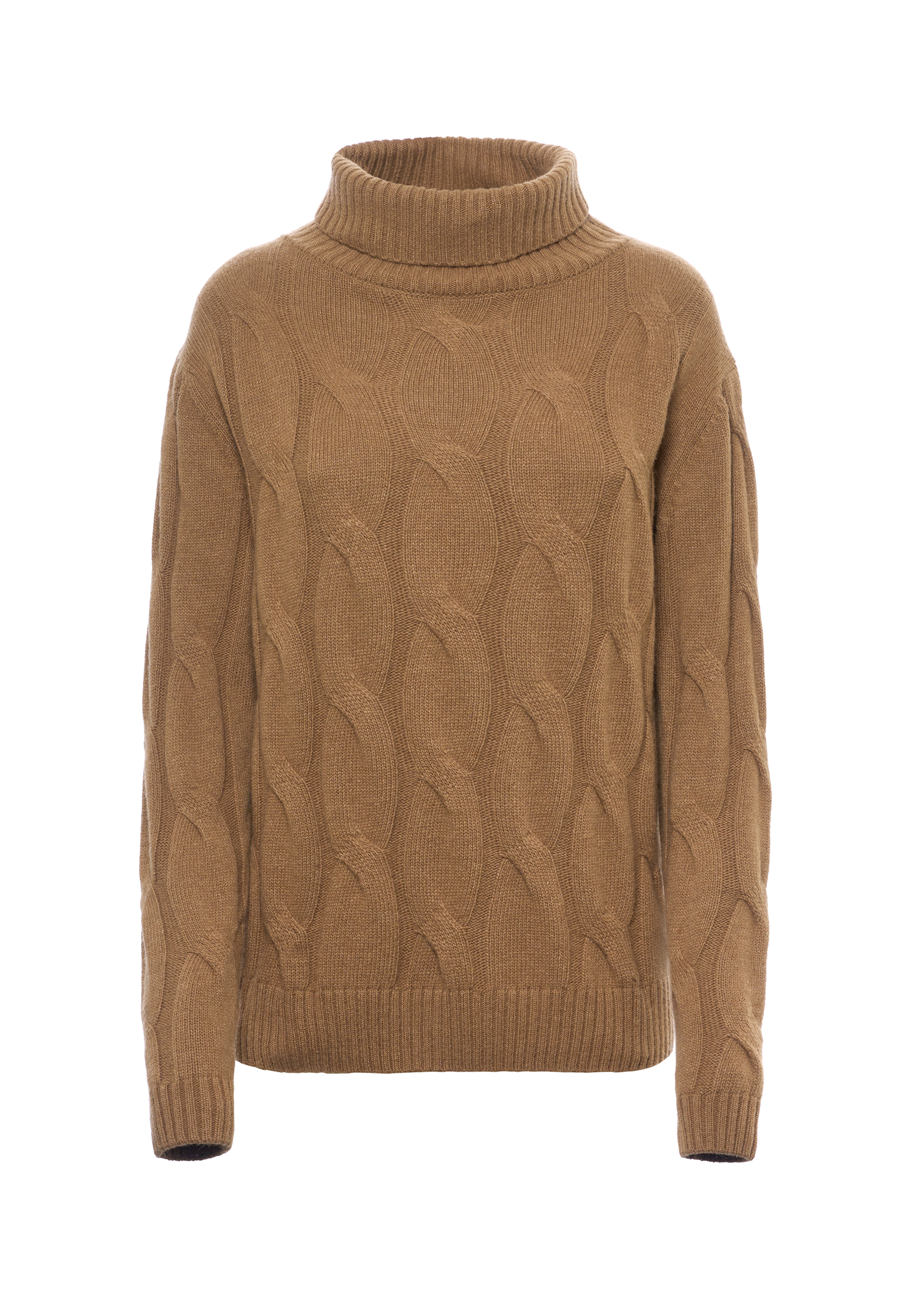 Maglia dolcevita a treccia