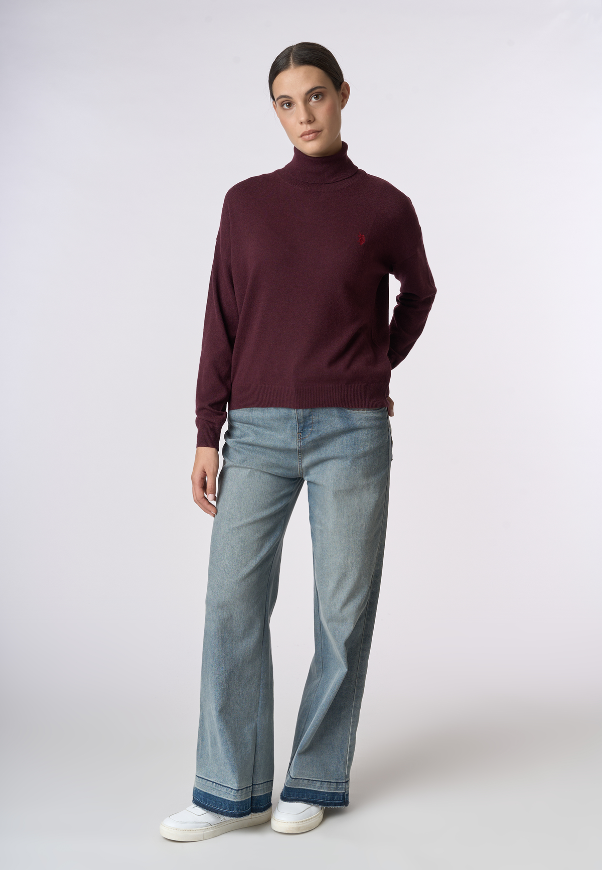 Maglia dolcevita misto lana e cashmere