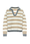 Maglia scollo a V a righe