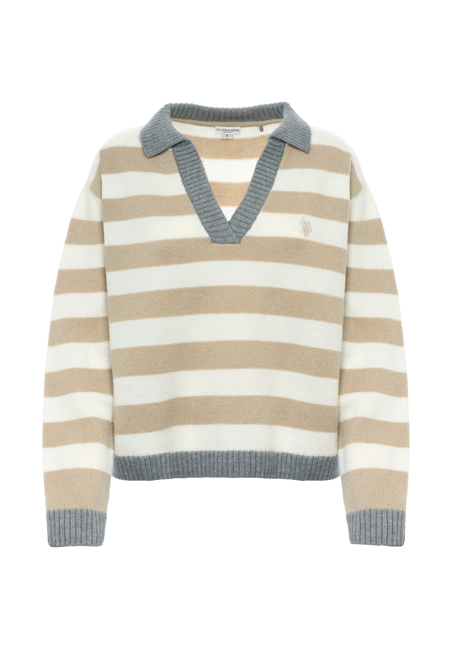 Maglia scollo a V a righe