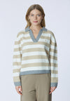 Maglia scollo a V a righe