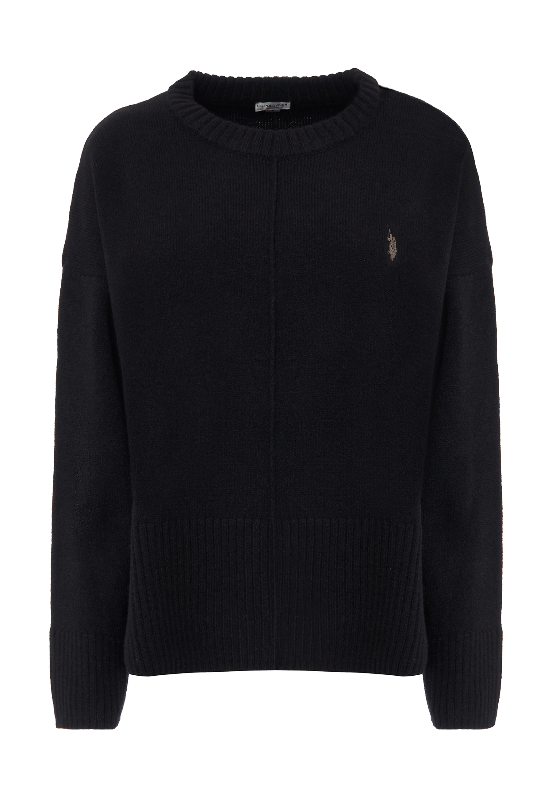 Maglia girocollo con spalla bassa e spacchi laterali