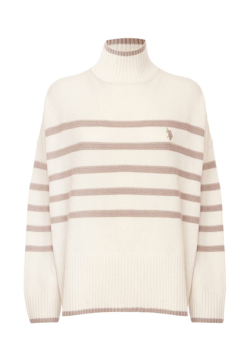 Maglia dolcevita con fantasia a righe