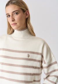 Maglia dolcevita con fantasia a righe