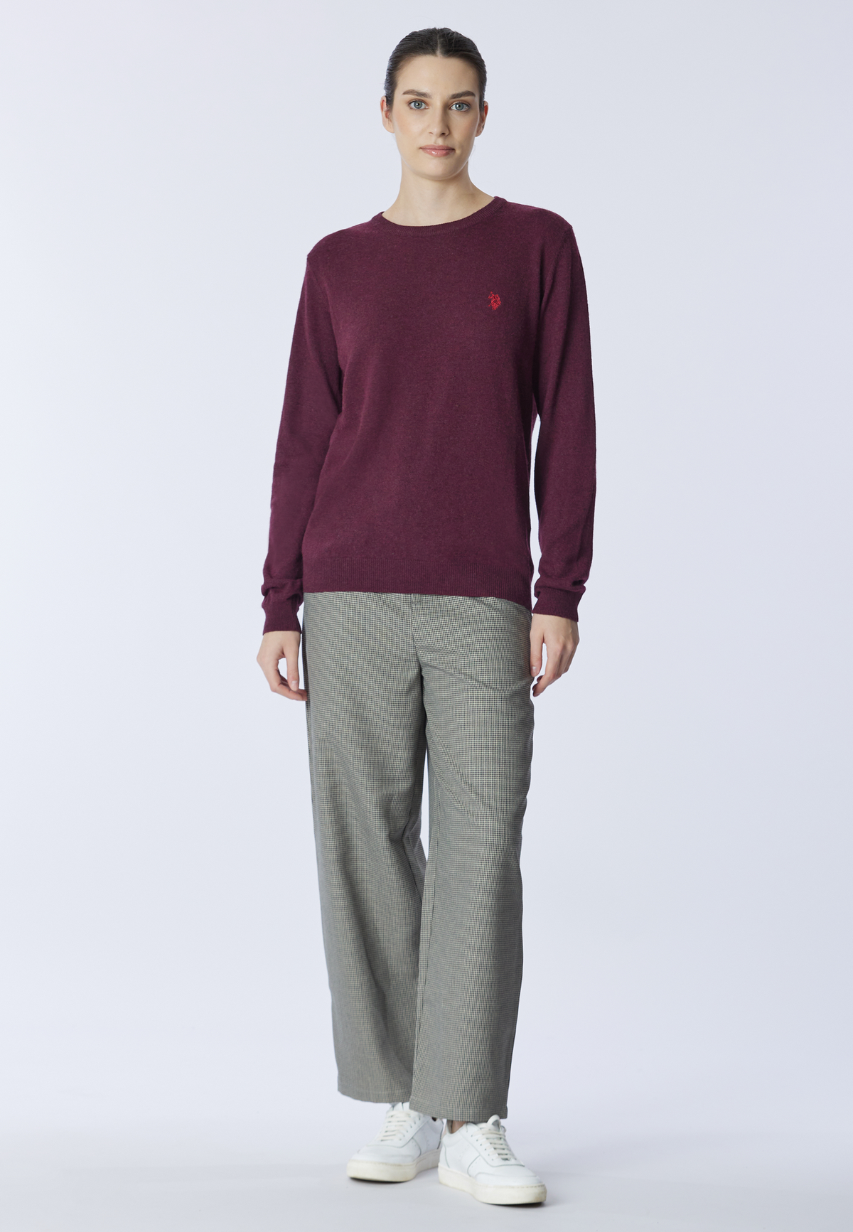 Maglia girocollo misto lana e cashmere