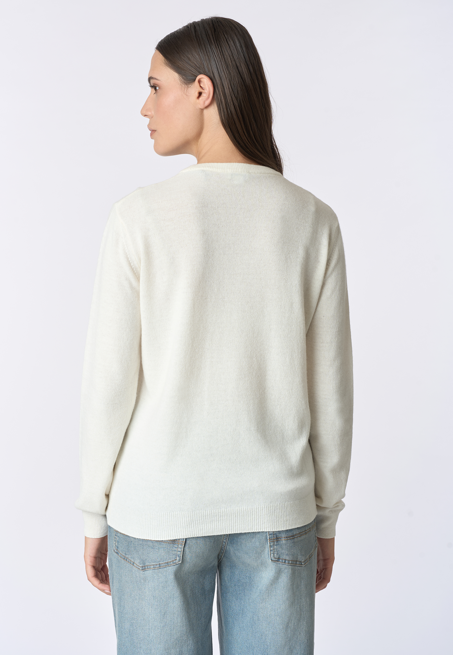 Maglia girocollo misto lana e cashmere