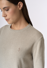 Maglia girocollo misto lana e cashmere