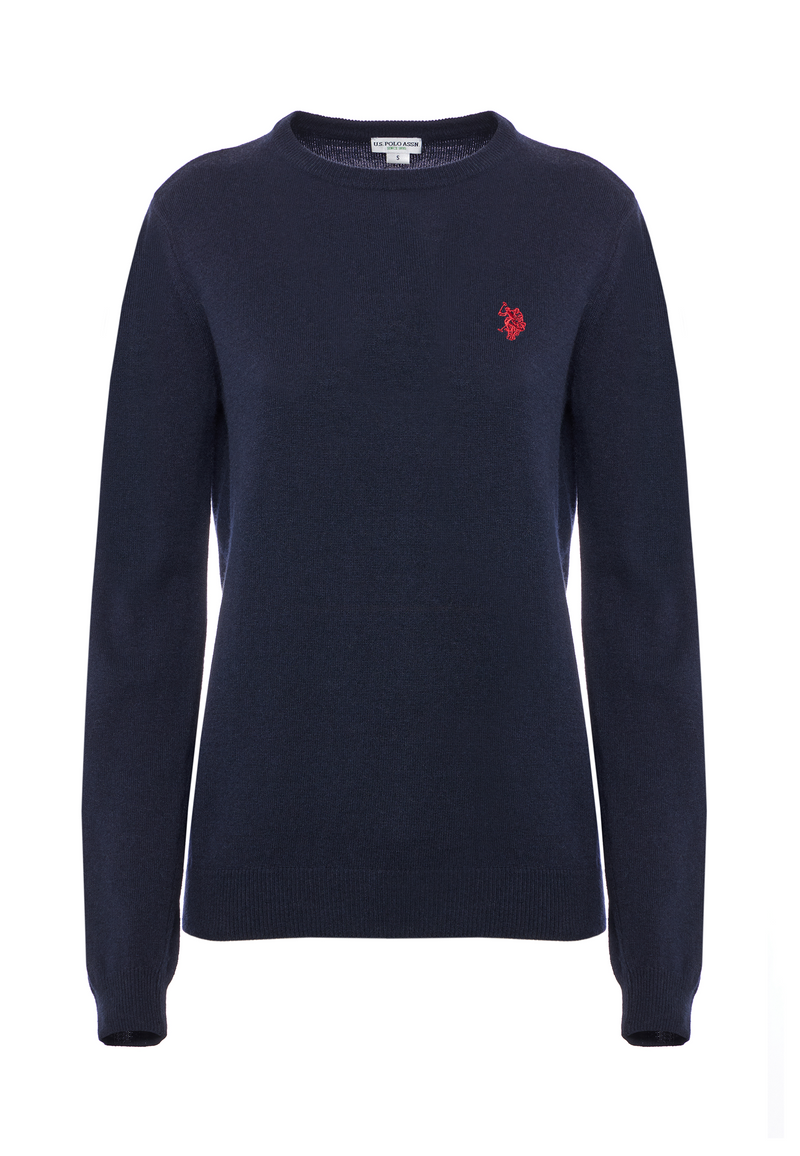 Maglia girocollo misto lana e cashmere