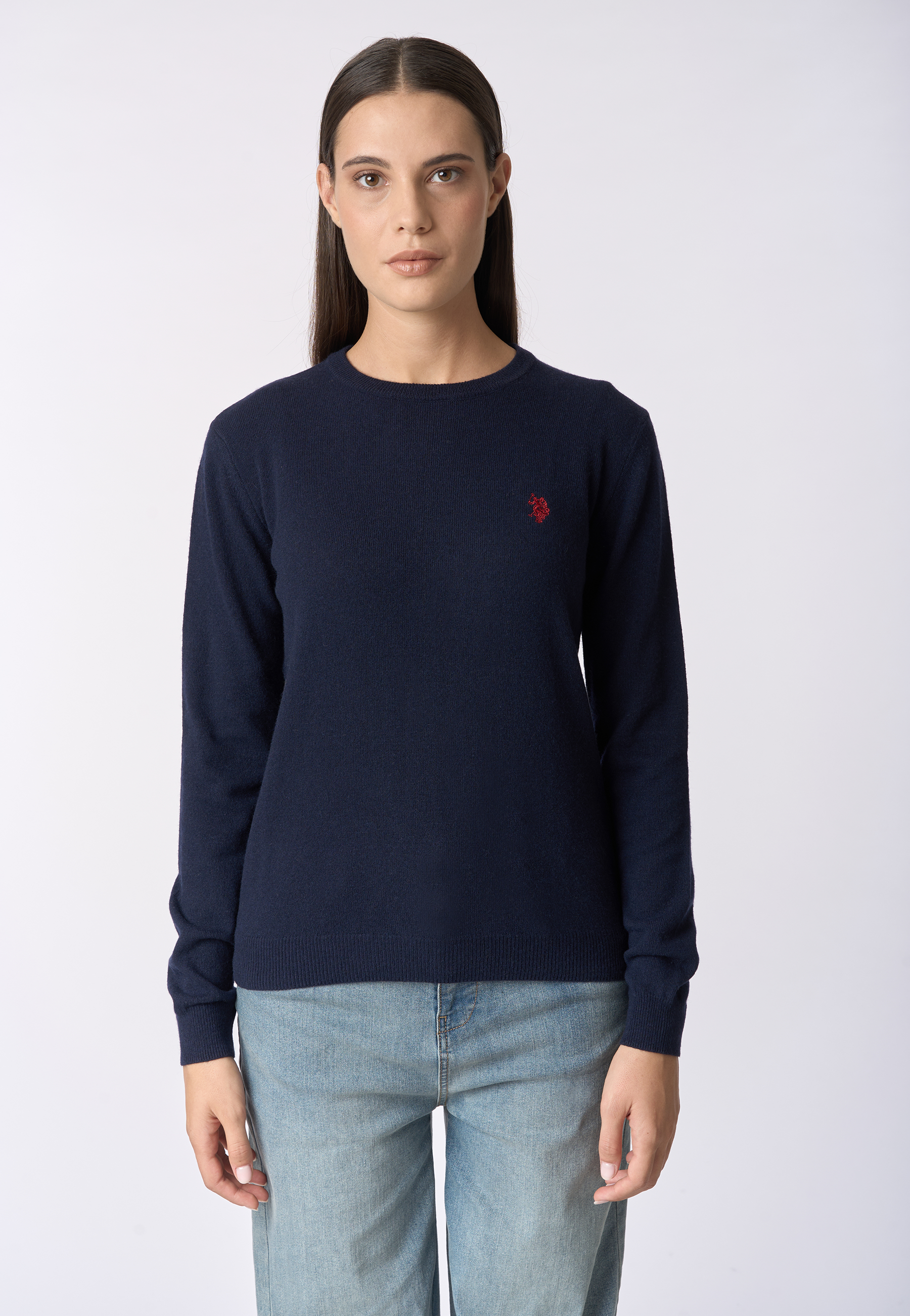 Maglia girocollo misto lana e cashmere