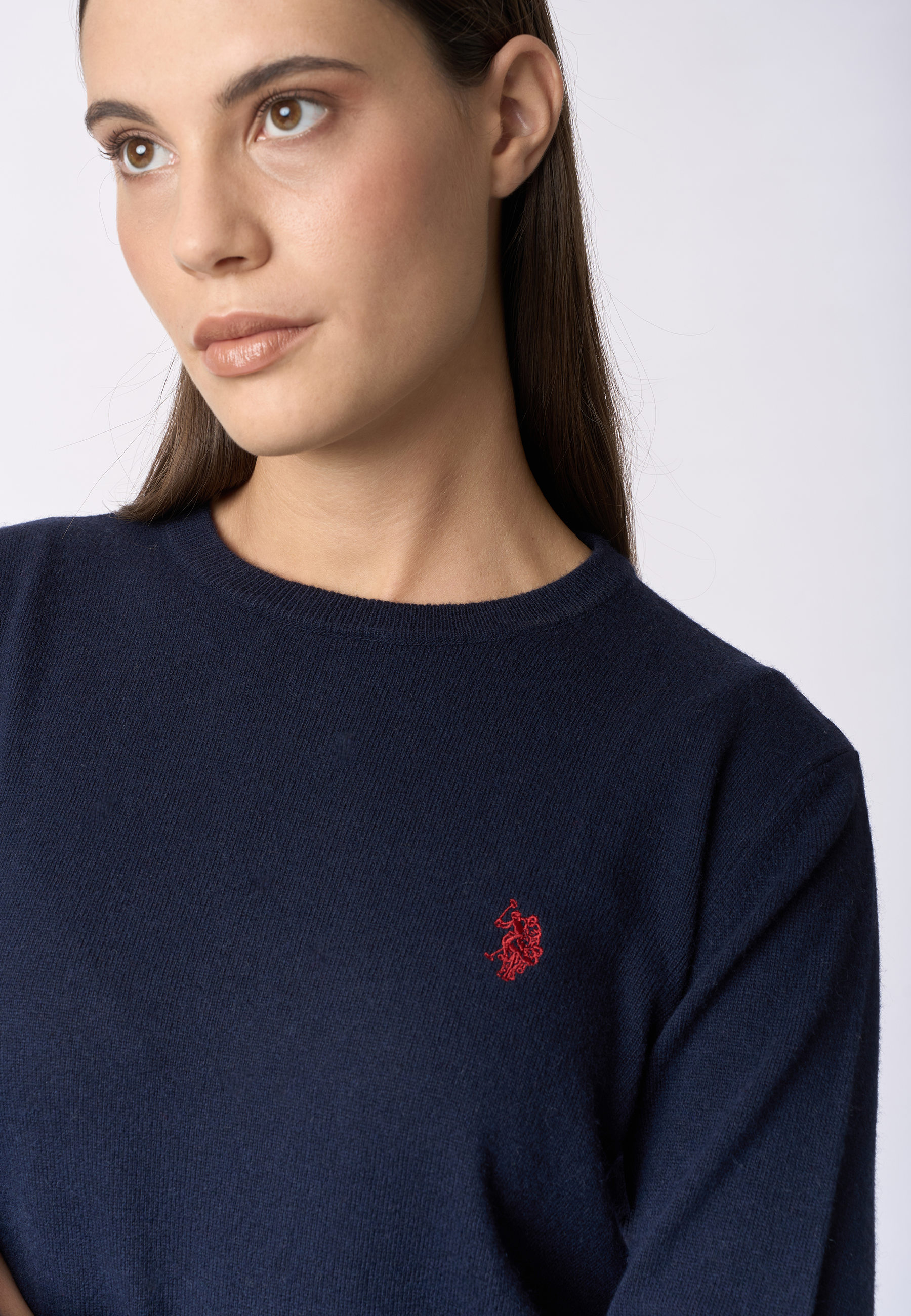Maglia girocollo misto lana e cashmere