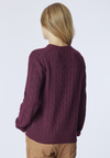 Maglia girocollo misto lana a treccia