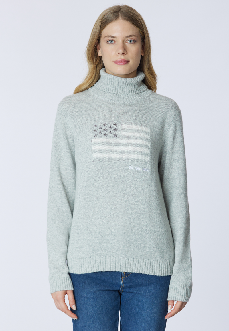 Maglia dolcevita con bandiera
