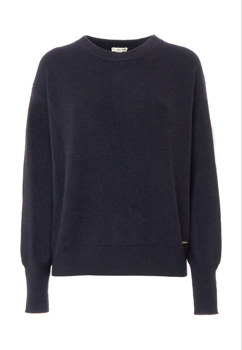 Maglia girocollo a costa inglese