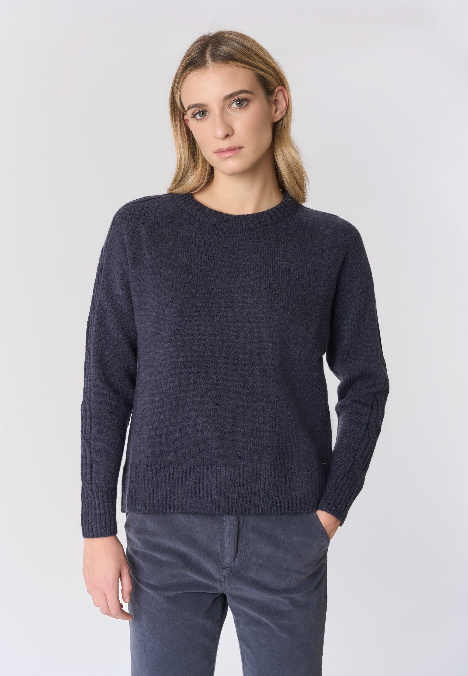 Maglia girocollo a costa inglese