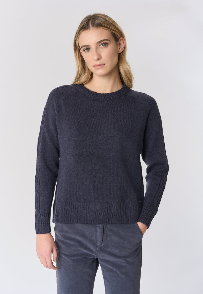 Maglia girocollo a costa inglese