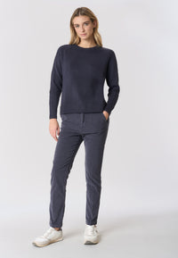 Maglia girocollo a costa inglese