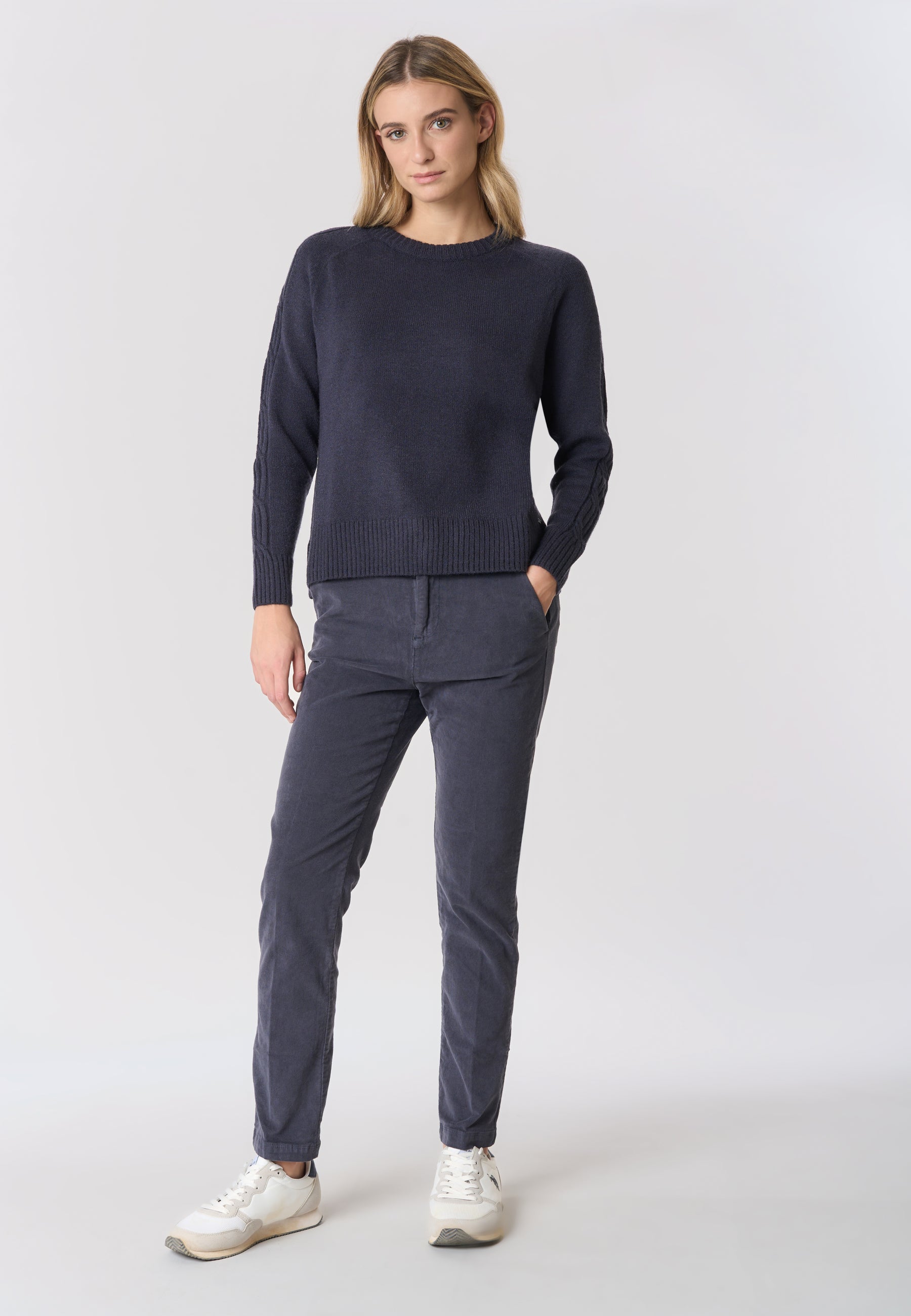 Maglia girocollo a costa inglese