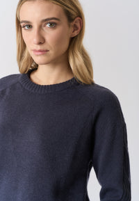 Maglia girocollo a costa inglese