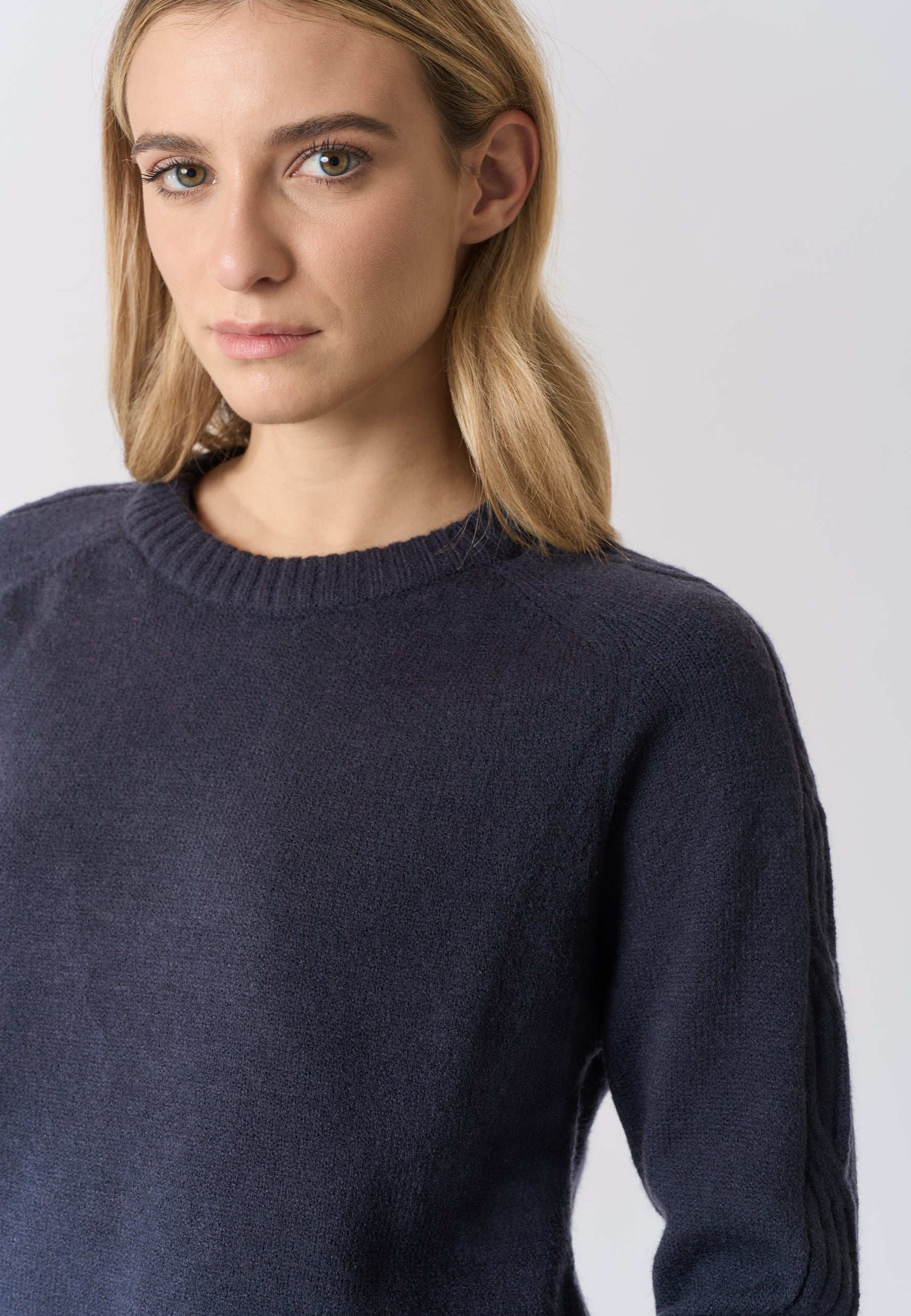 Maglia girocollo a costa inglese