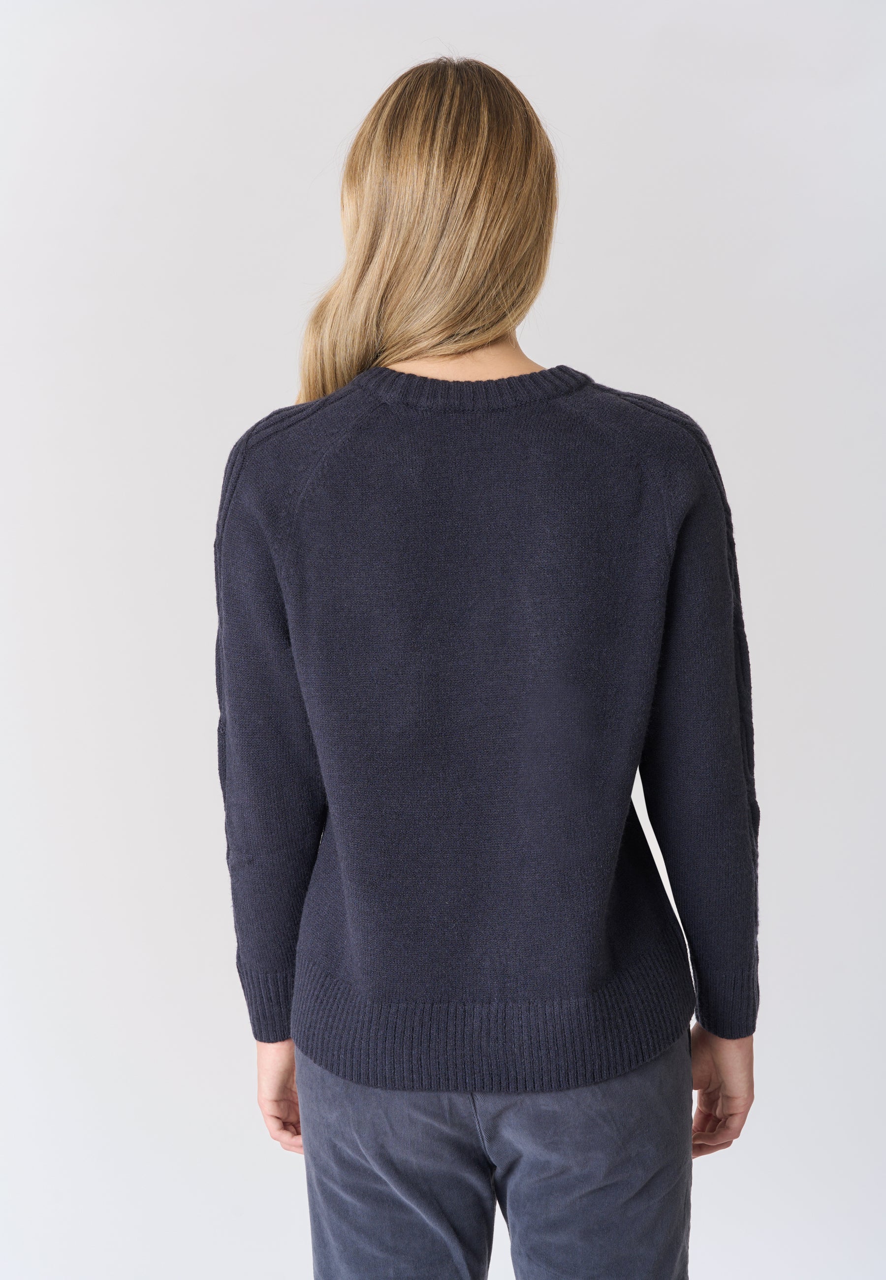 Maglia girocollo a costa inglese