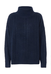 Maglia dolcevita lavorazione a spiga